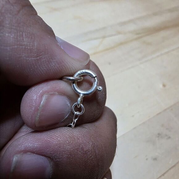 Sterling Silver 925 Wax Seal Letter Z Pendant Necklace 18 In. Weighs 10 Grams - Picture 4 of 11